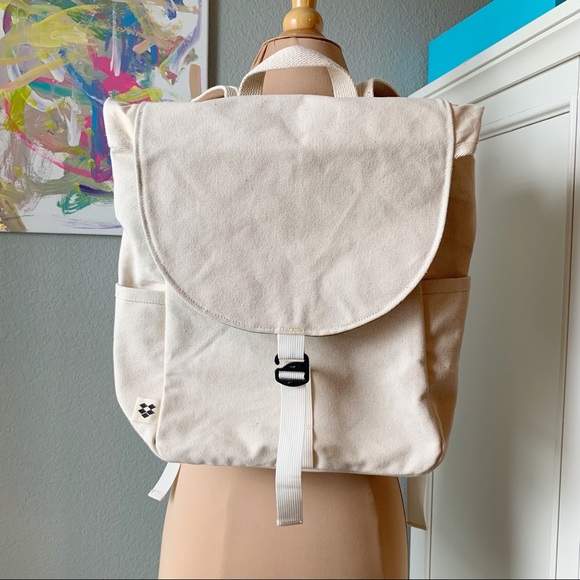 NWOT Joshu + Vela Canvas and Painted Stone Natural Backpack